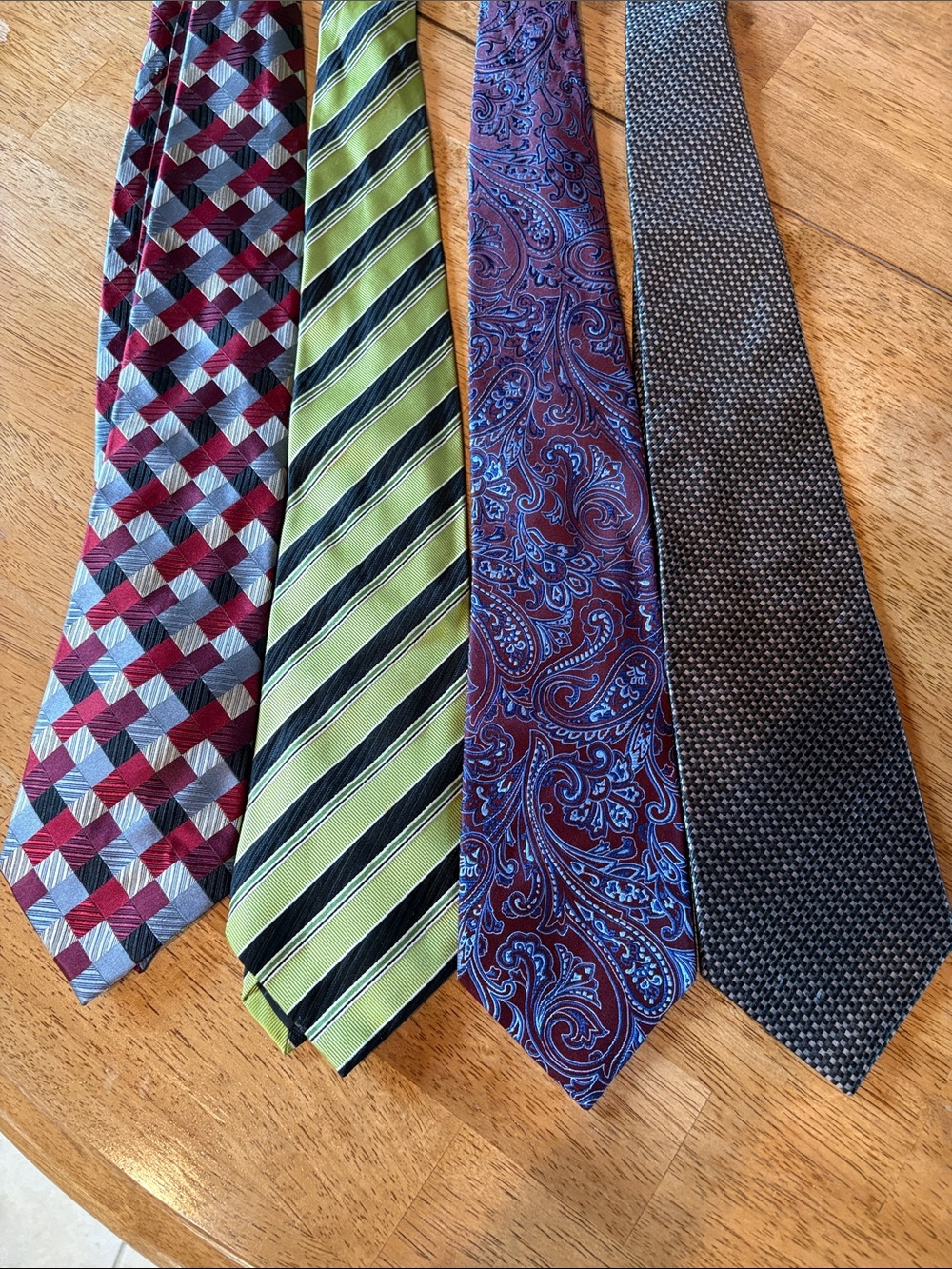 Geoffrey Beene Men's Tie Set - Burgundy, Lime Green, Blue, Gray